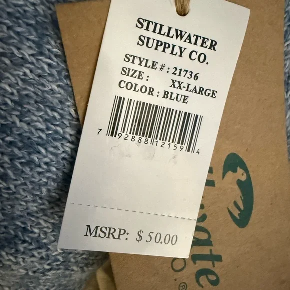 NWT Stillwater Heathered Blue Cowl Neck Sweater - Picture 3 of 4